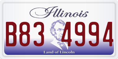 IL license plate B834994