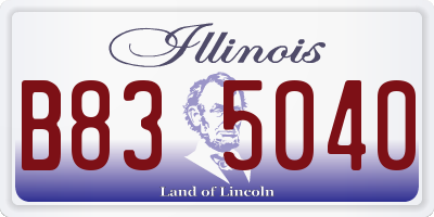 IL license plate B835040