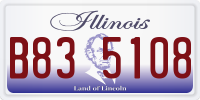 IL license plate B835108