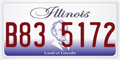 IL license plate B835172