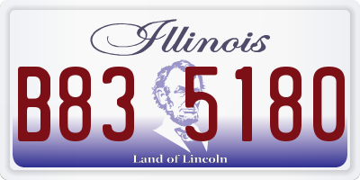 IL license plate B835180