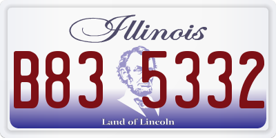 IL license plate B835332