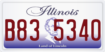 IL license plate B835340
