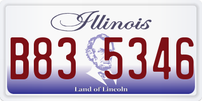 IL license plate B835346