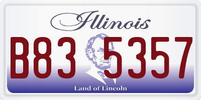 IL license plate B835357