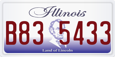 IL license plate B835433