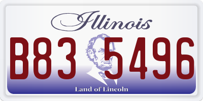 IL license plate B835496