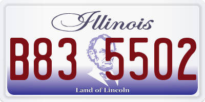 IL license plate B835502