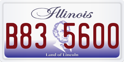 IL license plate B835600