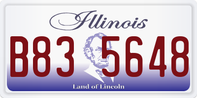 IL license plate B835648
