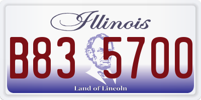 IL license plate B835700