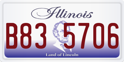IL license plate B835706
