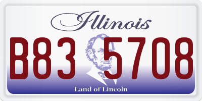 IL license plate B835708