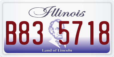 IL license plate B835718