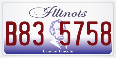 IL license plate B835758