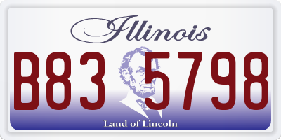 IL license plate B835798