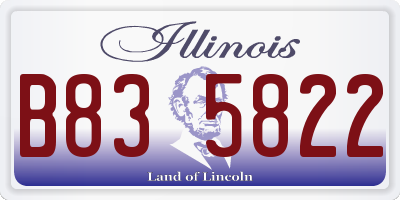 IL license plate B835822