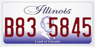 IL license plate B835845