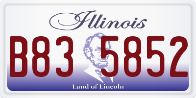 IL license plate B835852