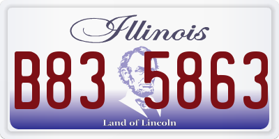 IL license plate B835863