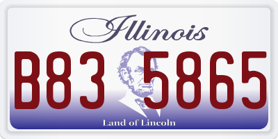 IL license plate B835865