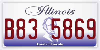 IL license plate B835869