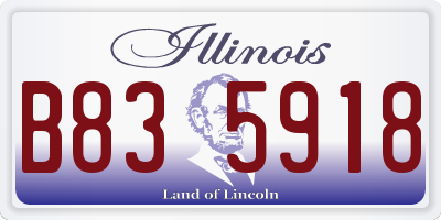 IL license plate B835918