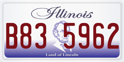 IL license plate B835962