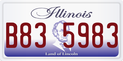 IL license plate B835983