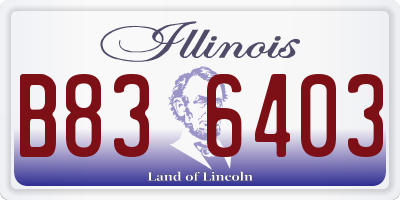 IL license plate B836403