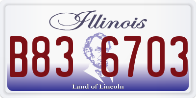 IL license plate B836703