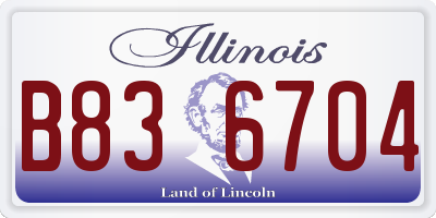 IL license plate B836704
