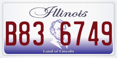 IL license plate B836749
