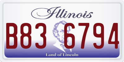 IL license plate B836794
