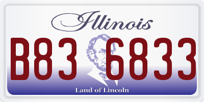 IL license plate B836833