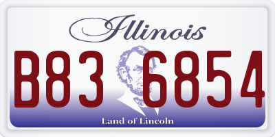 IL license plate B836854