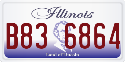 IL license plate B836864
