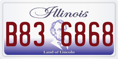 IL license plate B836868
