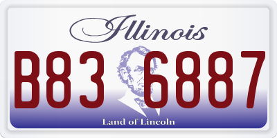 IL license plate B836887