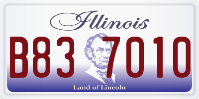 IL license plate B837010