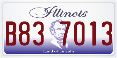 IL license plate B837013