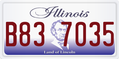 IL license plate B837035