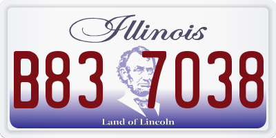 IL license plate B837038
