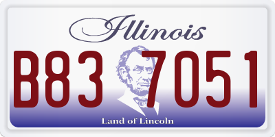 IL license plate B837051