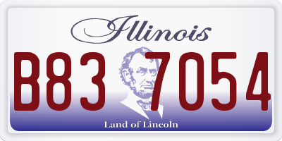 IL license plate B837054