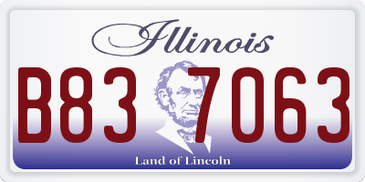 IL license plate B837063