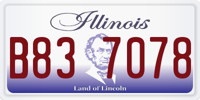 IL license plate B837078