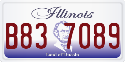 IL license plate B837089