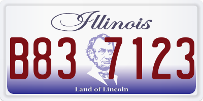 IL license plate B837123