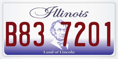 IL license plate B837201